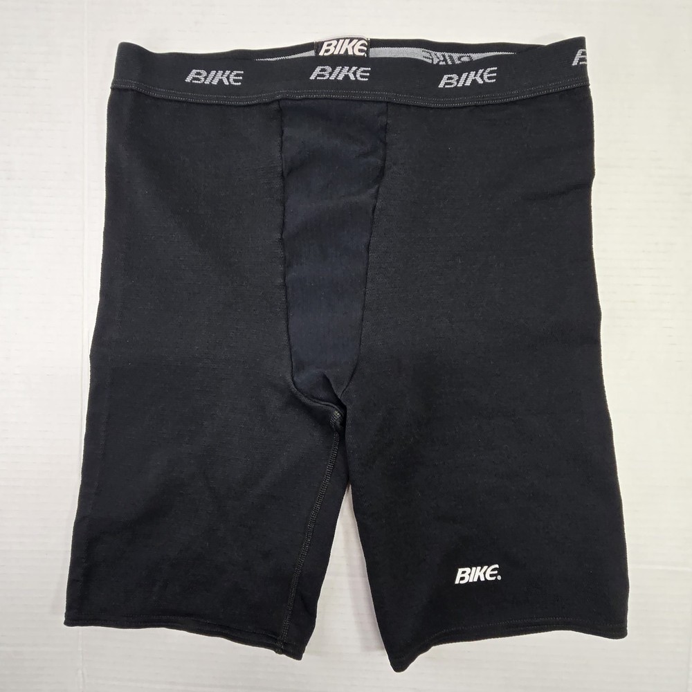 Vtg Made In USA Bike Shorts Mens Large Black Athletic Compression Tights Cycling
