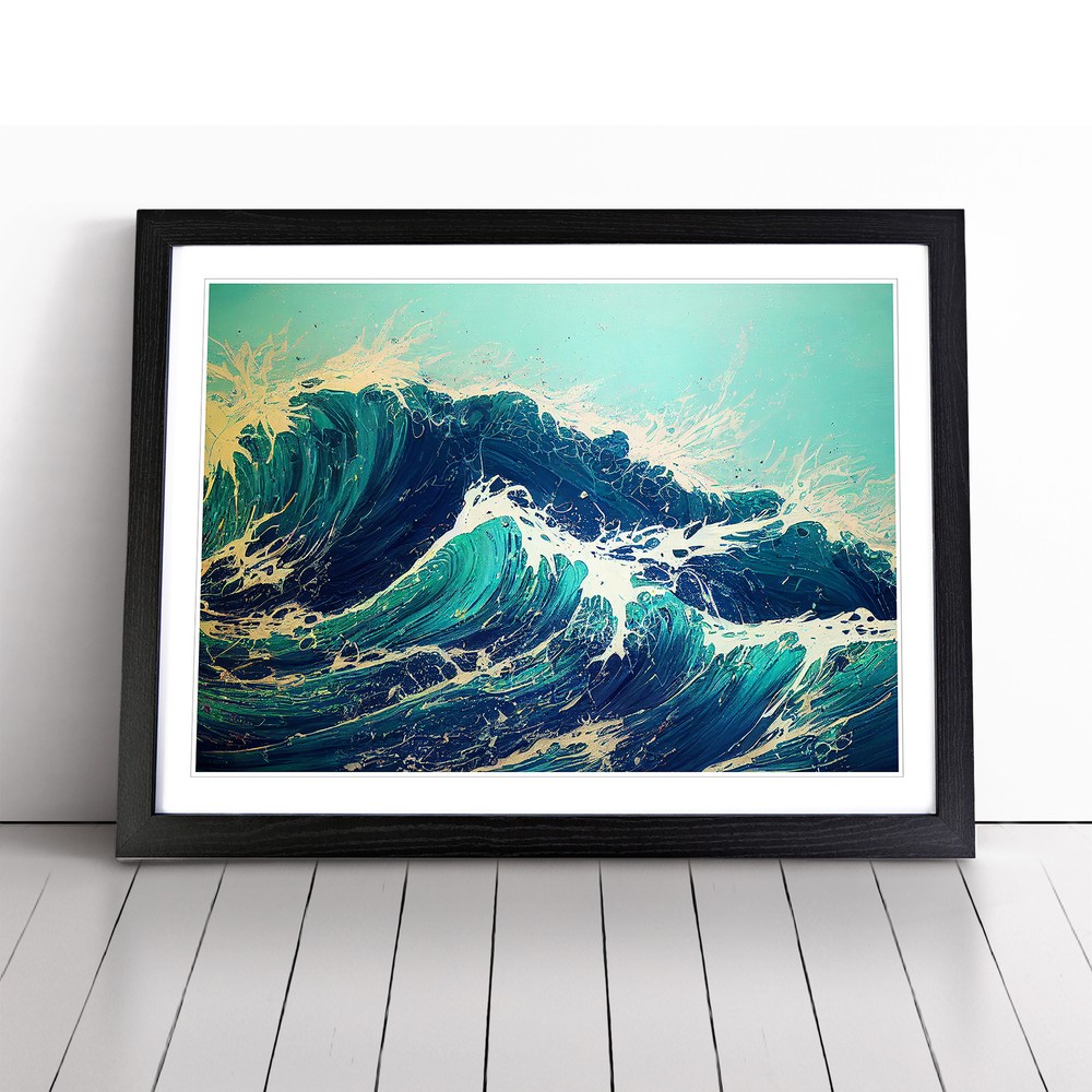 Splashed Ocean Wave Vol.2 Wall Art Print Framed Canvas Picture Poster Decor