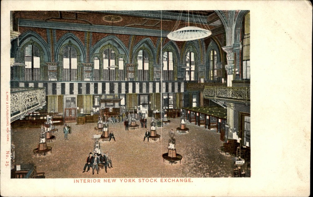 New York Stock Exchange interior NYC NY UDB unposted c1905 vintage postcard h647