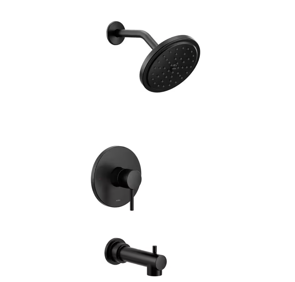 Moen UT3293BL Align M-CORE 3-Series 1-Handle Tub and Shower Trim Kit in Matte Bl