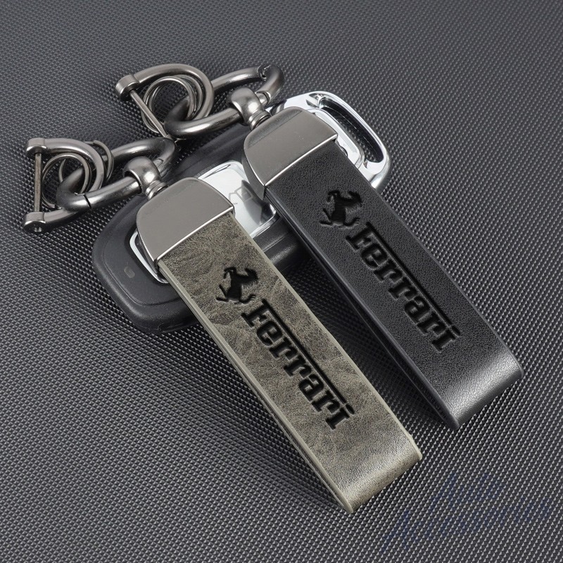Ferrari Black Keyring Keychain Faux Leather  308 208 F40 348 F355