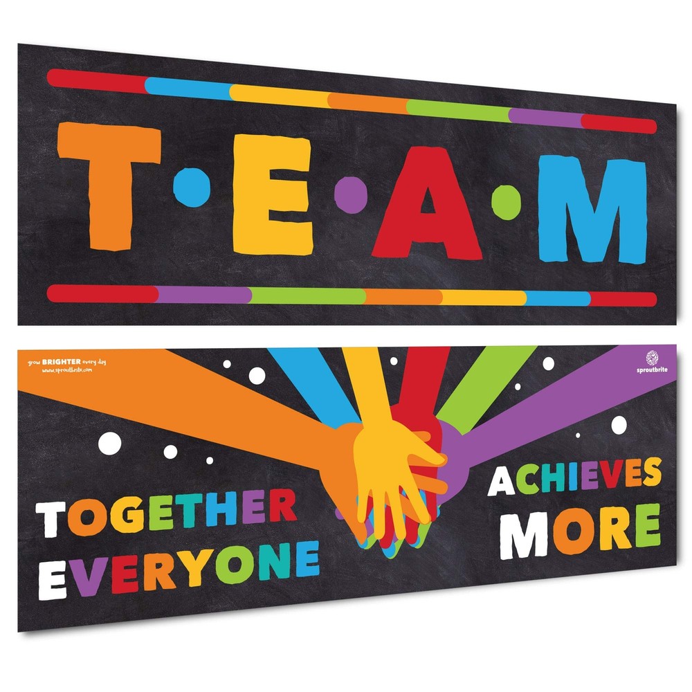 Sproutbrite Classroom Decorations - Banner Posters for Teachers - Team Bullet...