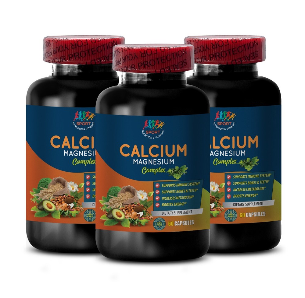 CALCIUM MAGNESIUM COMPLEX - 3 Bottles (180 Caps) - Triple Bone Health and Vitali