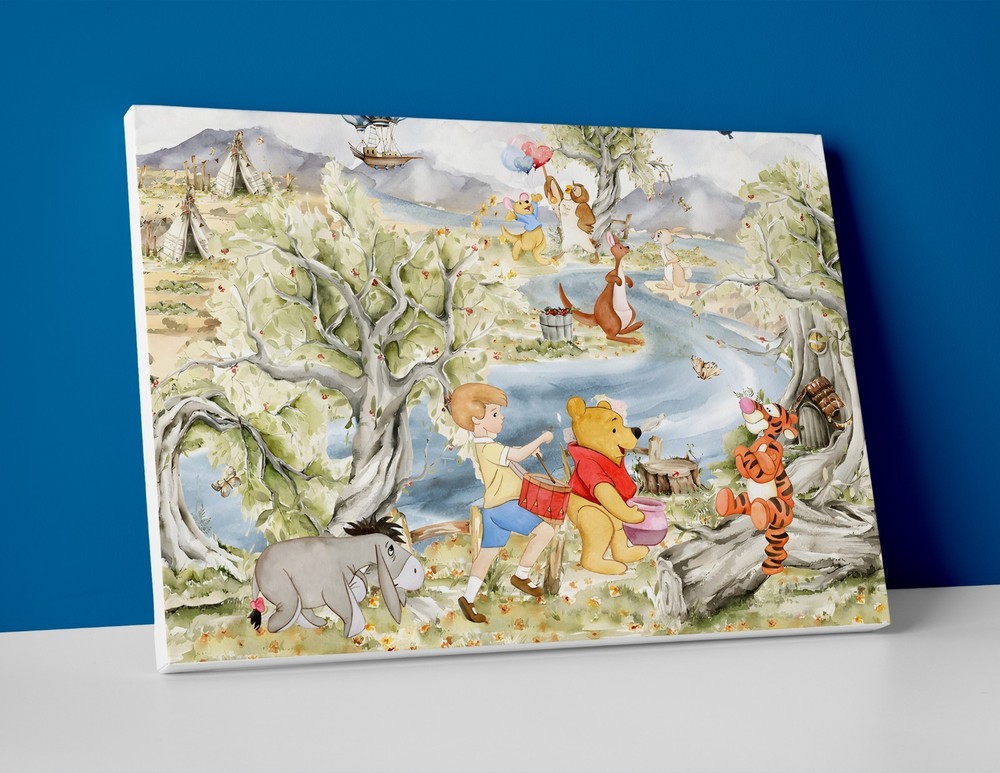 Winnie the Pooh Art Poster or Canvas - Winnie the Pooh Disney Character Wall Art