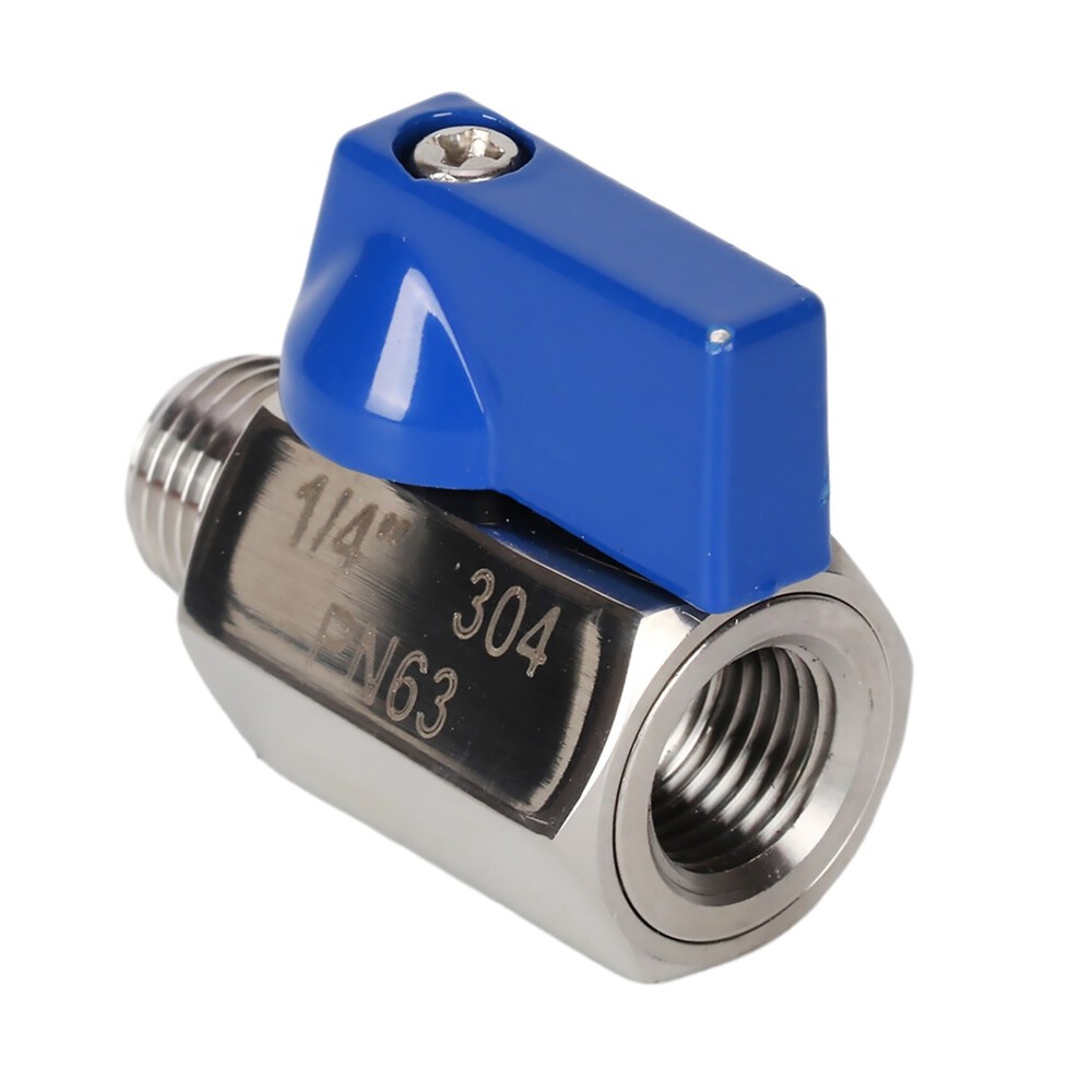 Stainless Steel Mini Ball Valve Shut-Off Valve W/ 1/4