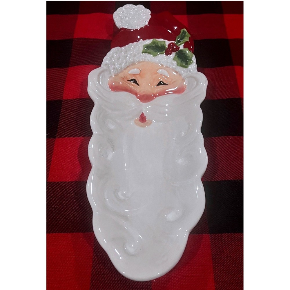 Fitz and Floyd Santa Claus Snack Therapy Serving Dish