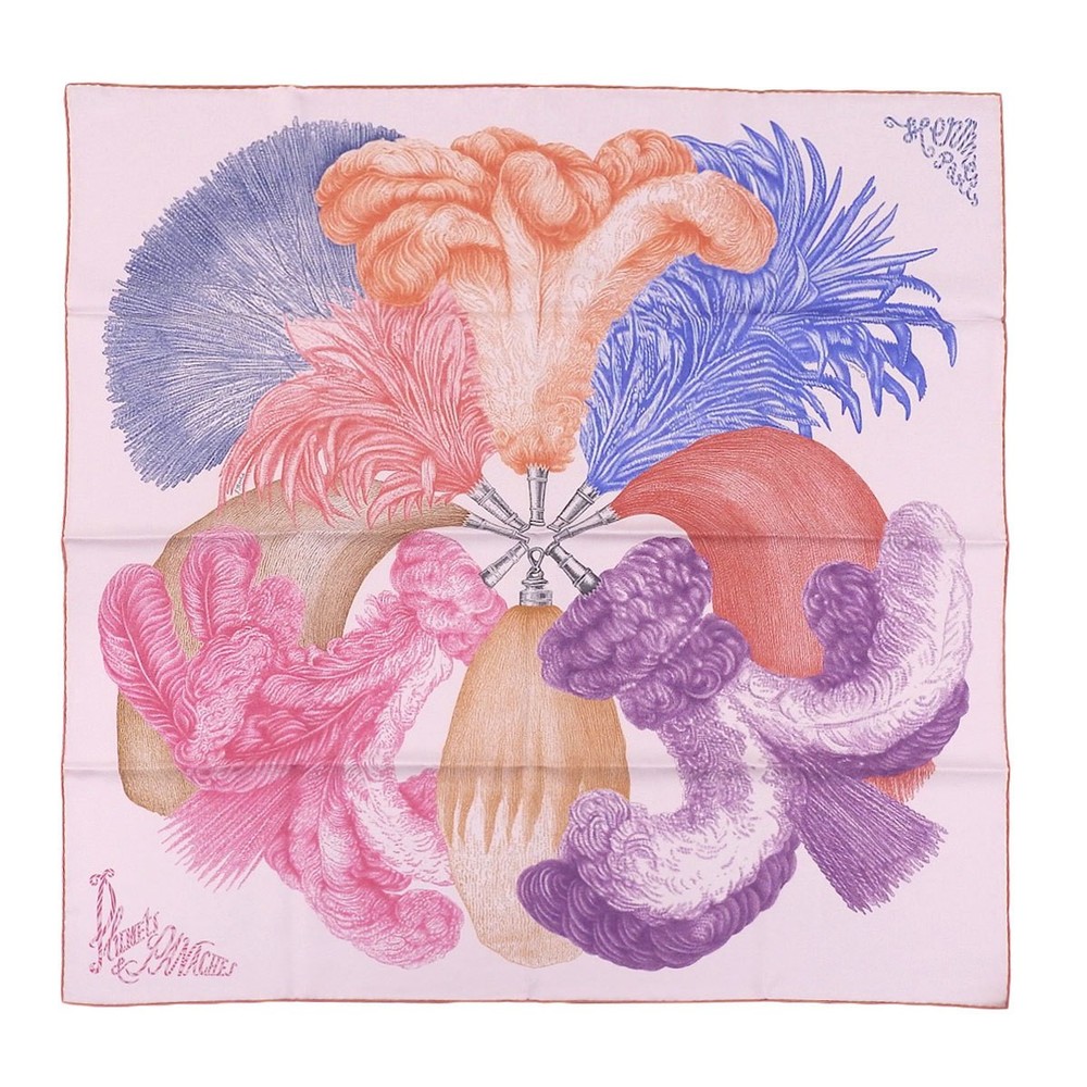 Hermes 90cm silk scarf feather design purple 2022SS 553788