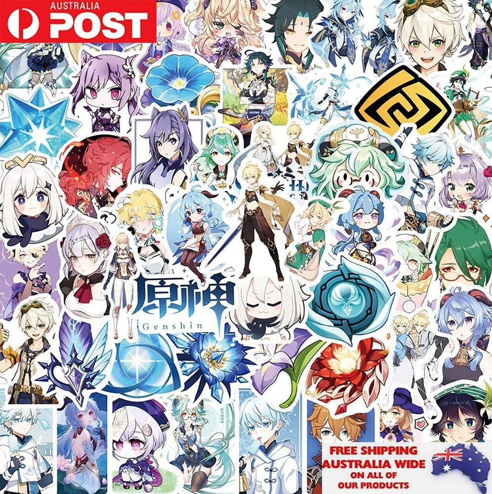 100x Anime Cartoon Genshin Game Sticker Pack Waterproof Graffiti Decal Laptop