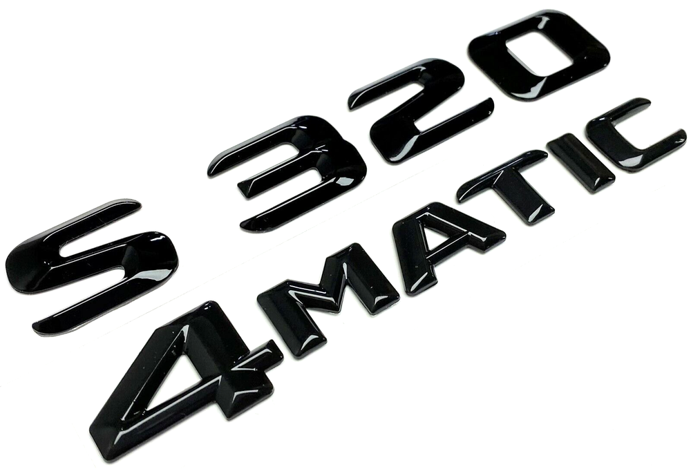 1 BLACK S320+4MATIC FOR MERCEDES REAR TRUNK EMBLEM BADGE NAMEPLATE DECAL NUMBER