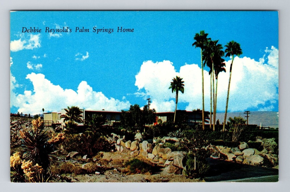 Palm Springs CA-California, Home of Debbie Reynold's, Antique Vintage Postcard