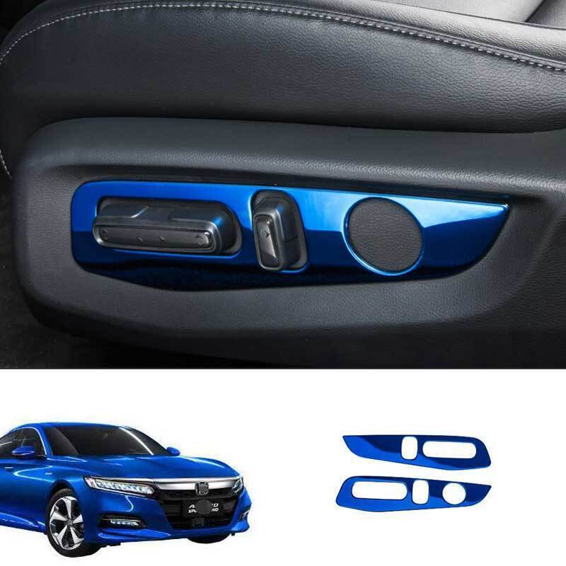 For Honda Accord 2018-2022 Blue Titanium Seat Adjust Handle Button Panel Covers