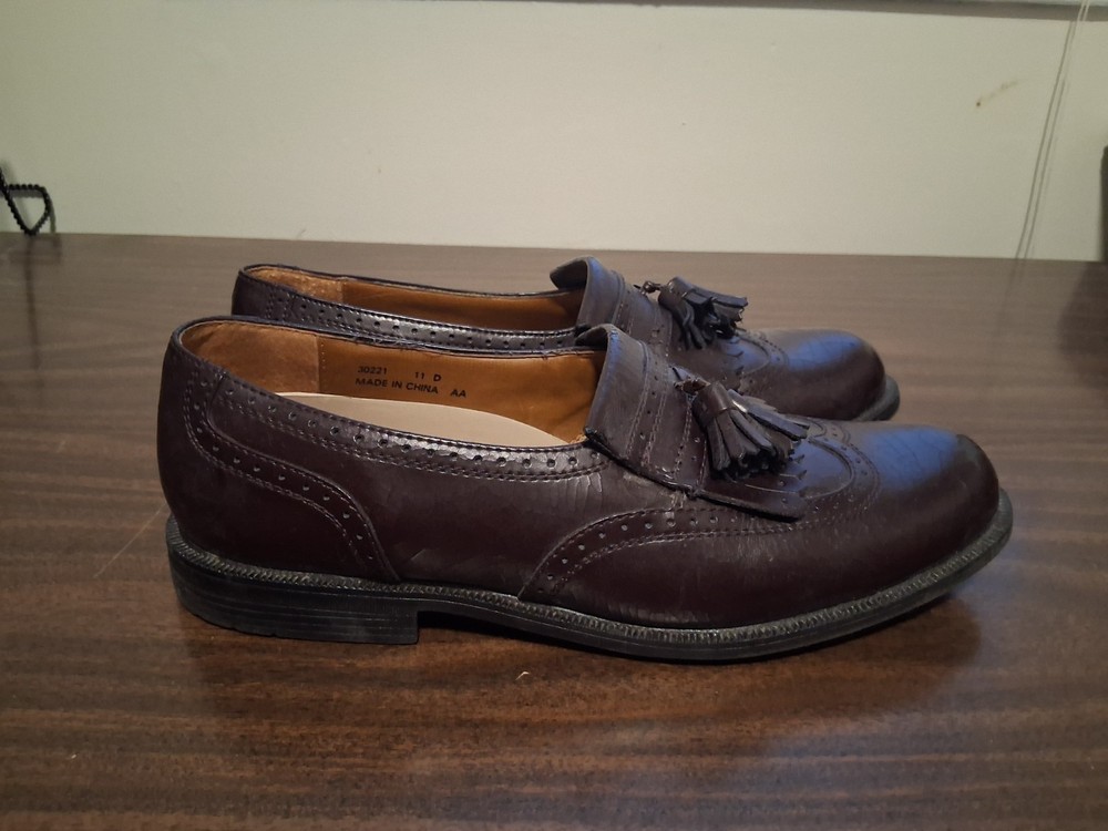 Florsheim Brown Leather Kiltie Tassel Slip On Loafers Men's Size 11 D