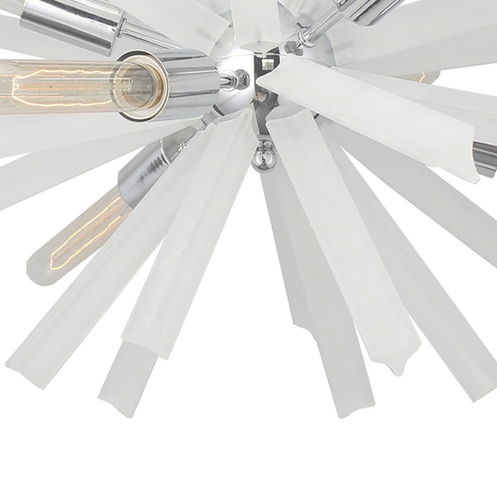 Currier 9-Light Chrome and White Sputnik Chandelier
