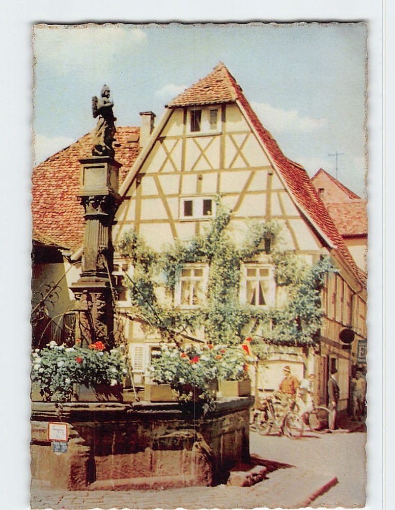 Postcard Fountain on the market Michelstadt Germany