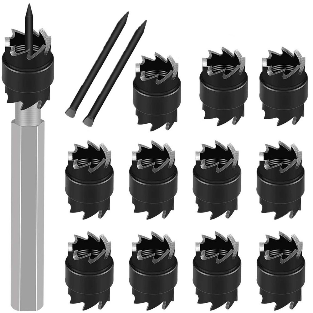 14-Piece Double-Sided HSS Spot Weld Cutter Set with 3/8