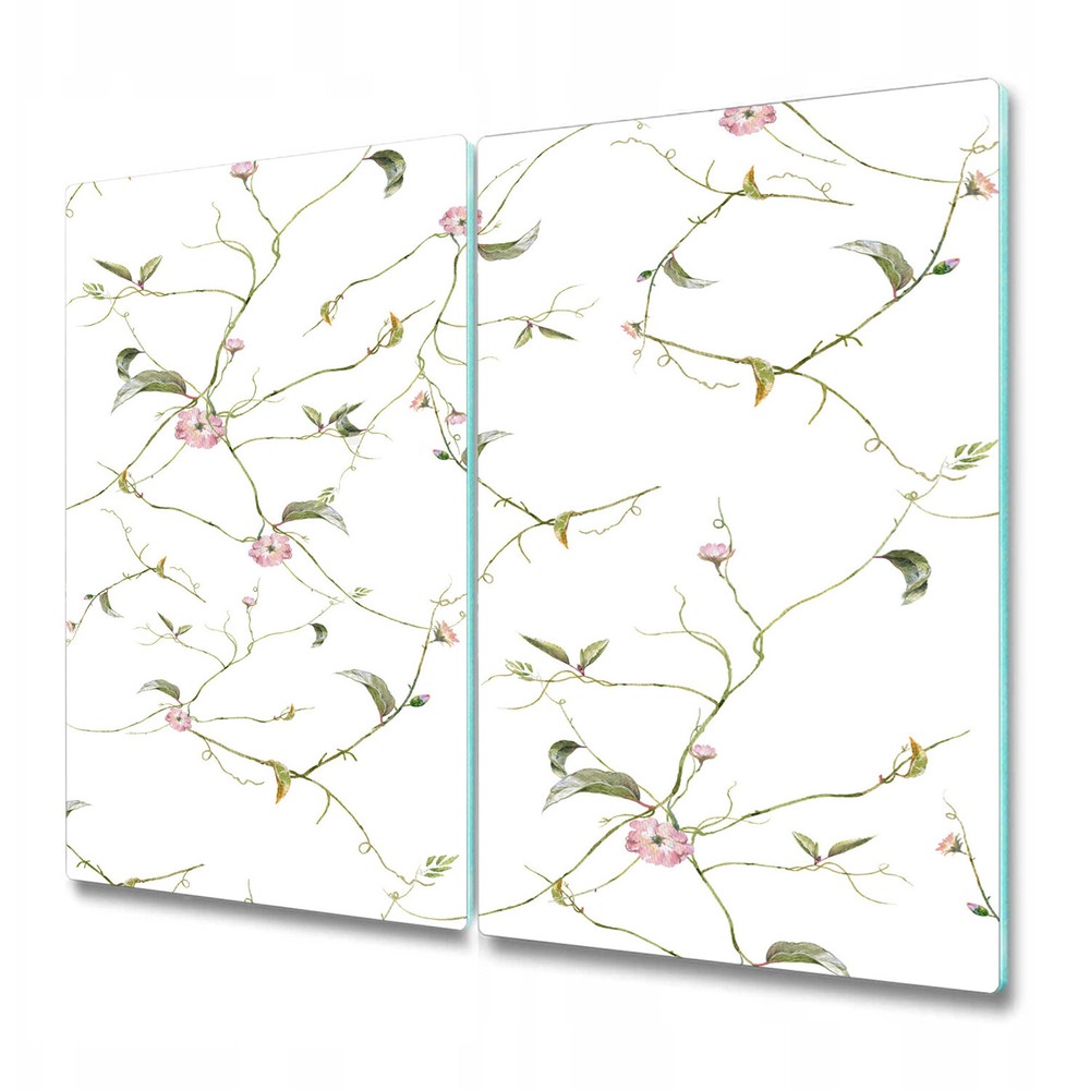 Glass Kitchen Chopping Cutting Board Minimalist floral Delicate flowers Baby