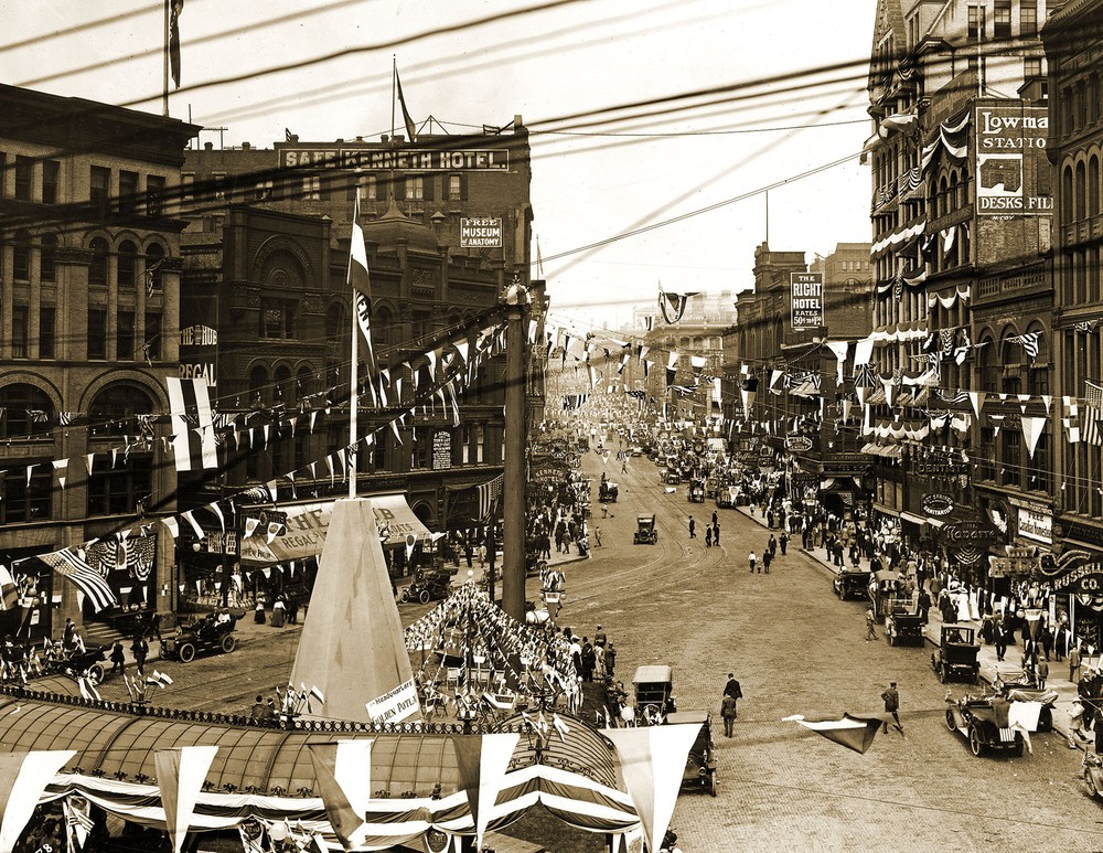1912 Parade Approaching Pioneer Square, Seattle, WA Old Photo 8.5