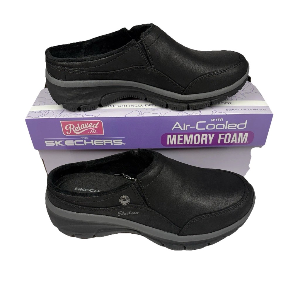 Skechers Easy Going Latte 2 Clog Relaxed Fit Women's 6.5 Black Fabric 167870