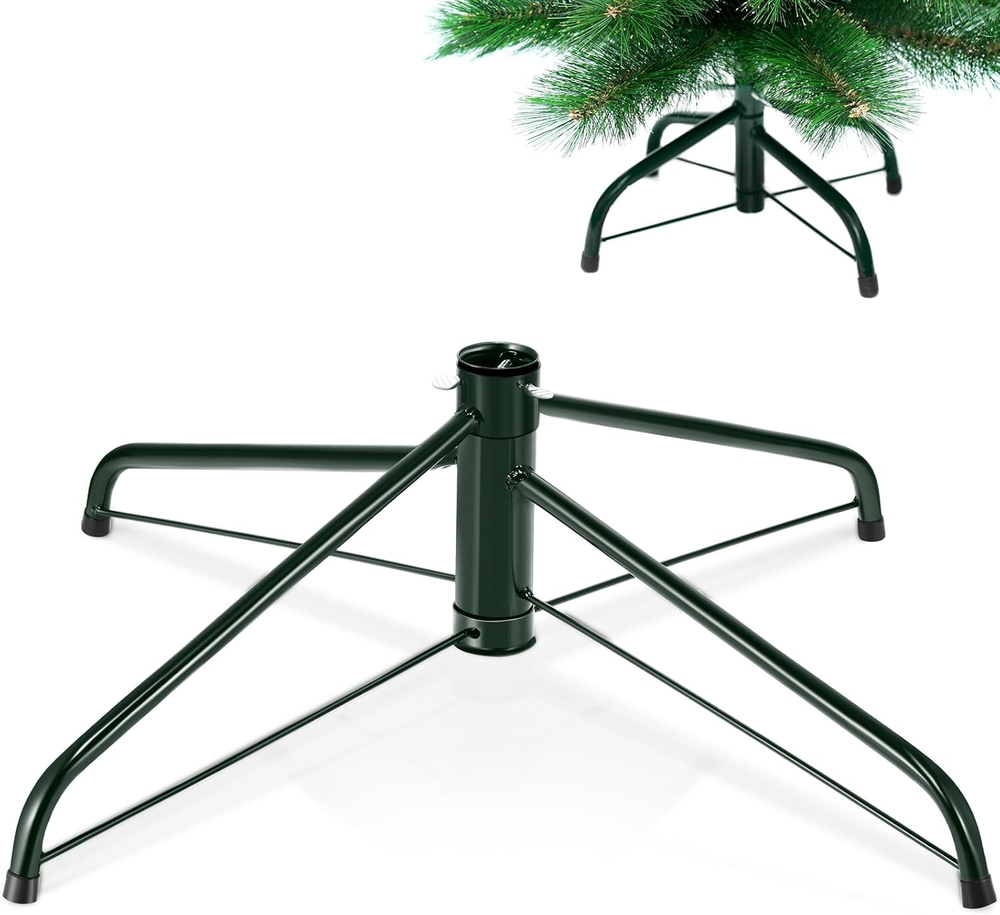 Folding Metal Christmas Tree Stand Universal Artificial Xmas Tree Base Replaceme