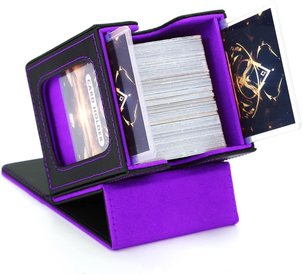 MTG Deck Box for Commander Display (2 Windows),Card Deck Box Fits 100 Double Sle