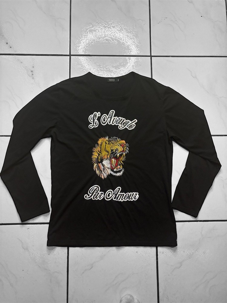 Gucci L'Aveugle Par Amour Black Long Sleeve Shirt