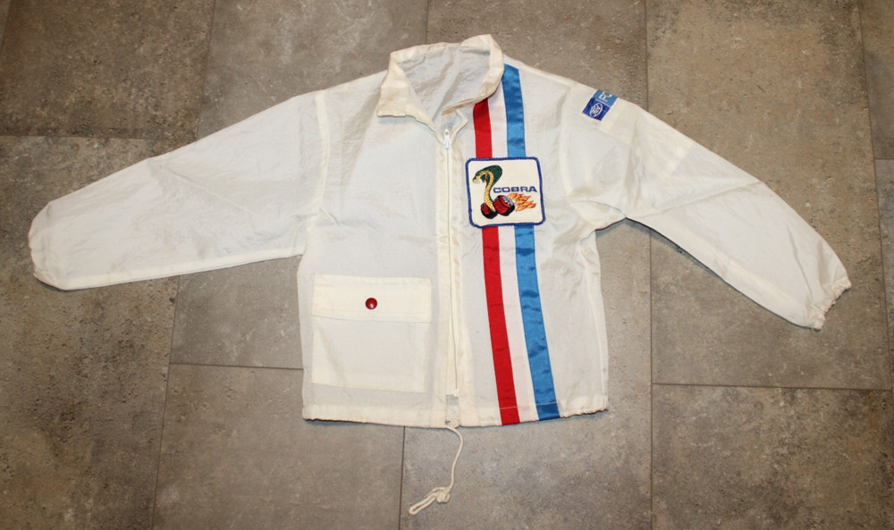 RARE Vintage 70’s Ford Shelby Cobra Racing Windbreaker White Size 8