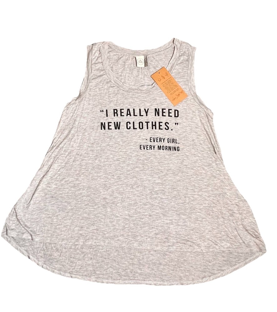 Paper Crane Sleeveless Tank Top Gray And Black Womens Size Large New With Tags