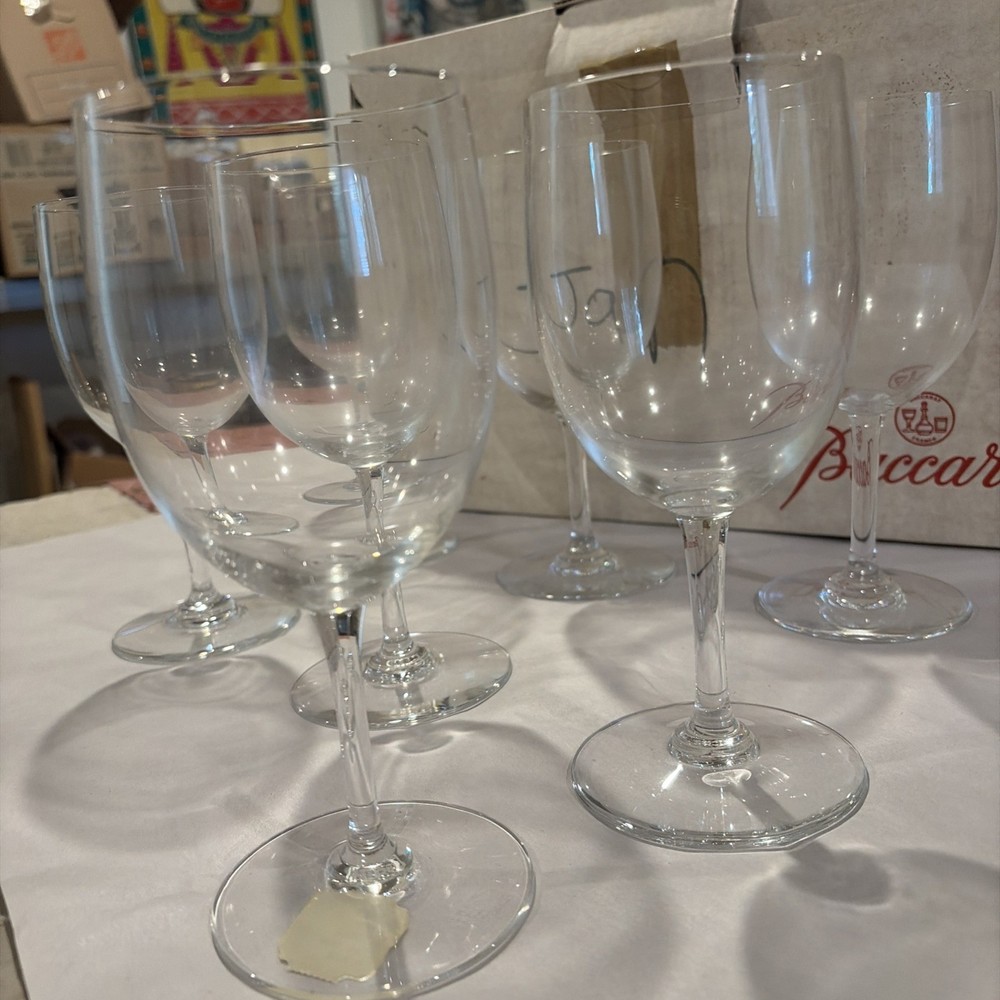 Baccarat Montaigne Optic Set of (6) Porto / White Wine Glasses 5” Tall Mint