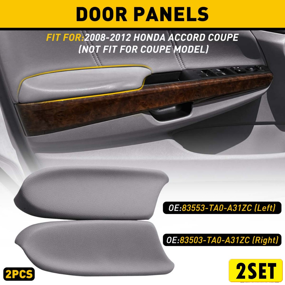 2set Fit for Honda Accord 2008-2012 Sedan L+R Car Door Panel Armrest Beige PU Le