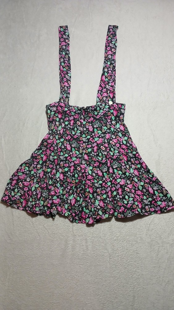 Vintage 90's FLOWER Women's Floral Overall Shorts Romper - Size L