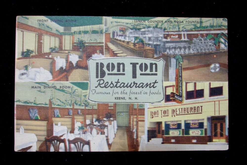 Bon Ton Restaurant Keene New Hampshire NH Postcard Linen