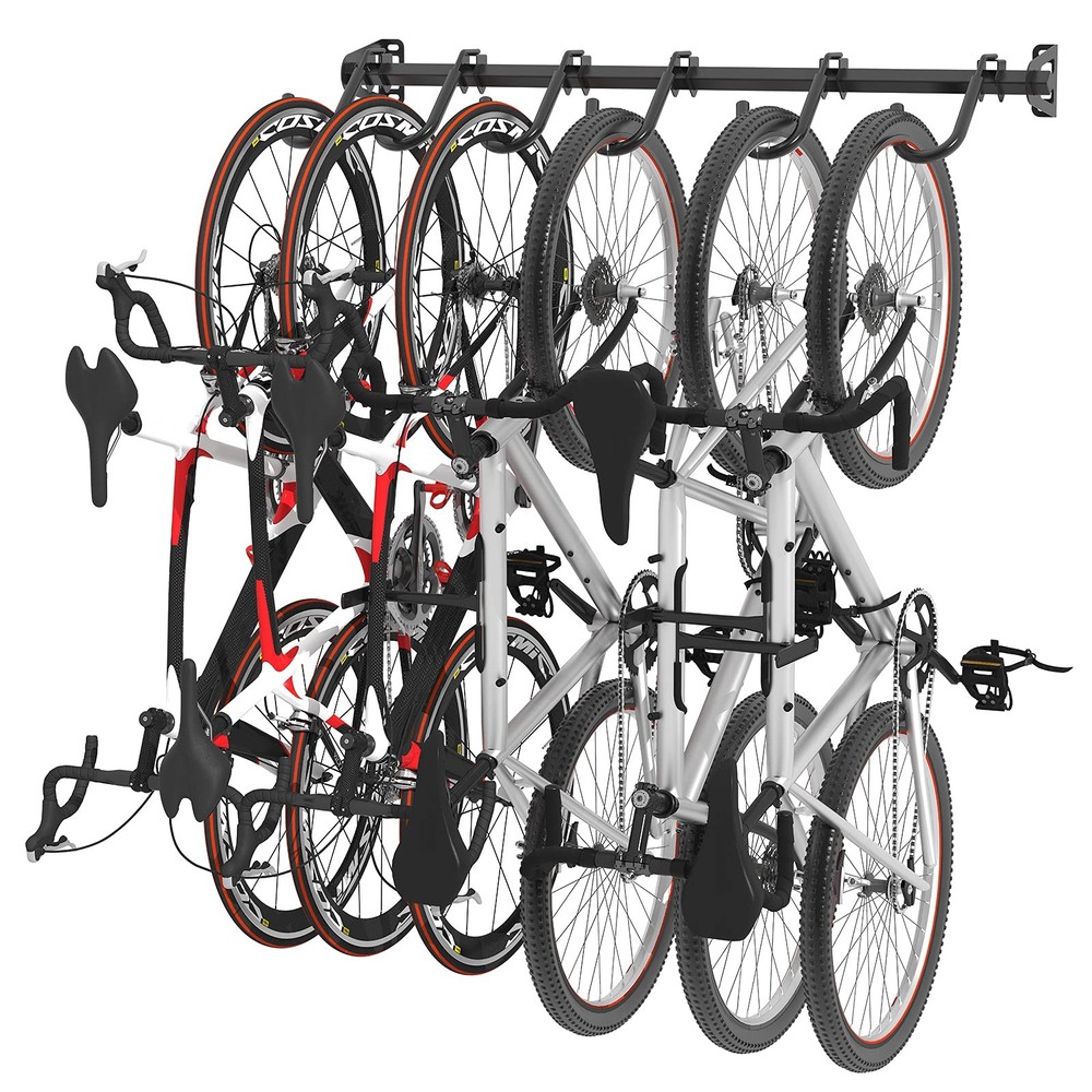 6 Bike Storage Rack, Heavy Duty Wall Mount Hanger for Home & Garage, Holds Up...