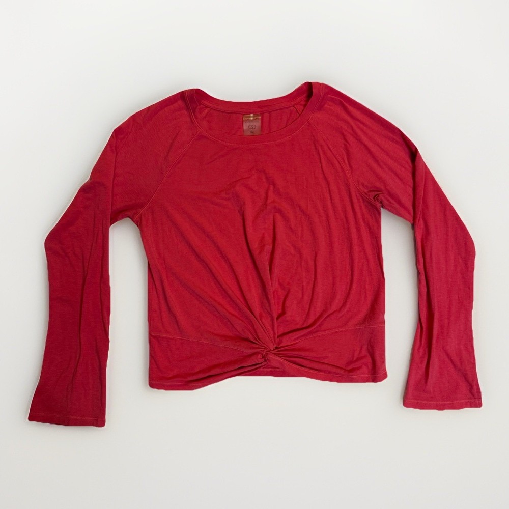 CALIA by Carrie Underwood Long Sleeve Twist Front Yoga Top-Sz M-Rose