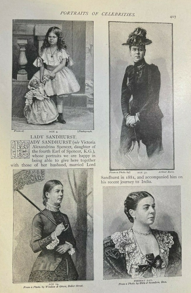 1895 Lady Sandhurst Victoria Alexandria Spencer