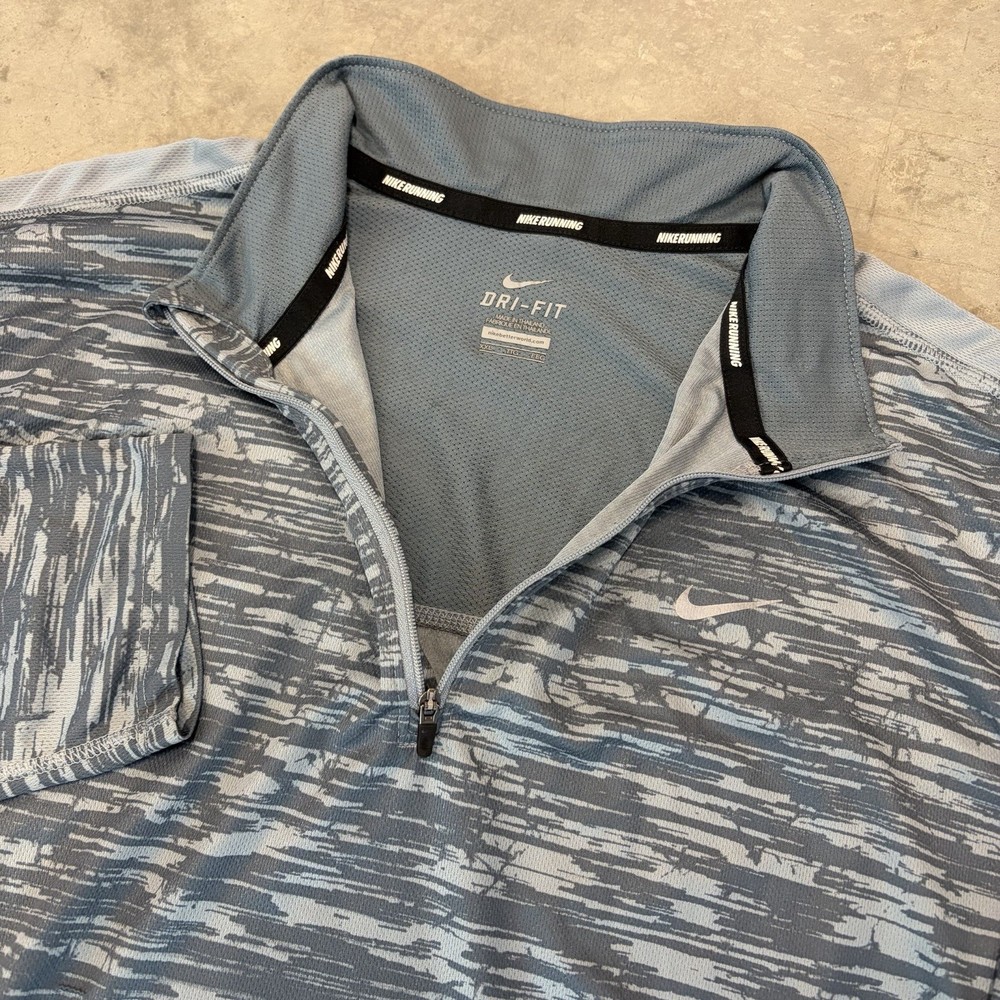 Nike Dri-Fit Running 1/4 Zip Shirt Long Sleeve Pullover Gray Performance XXL 2XL