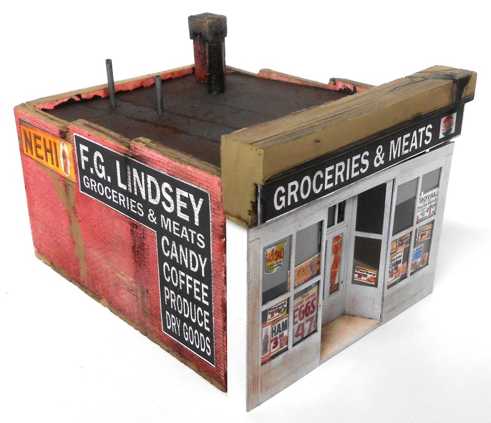 Downtown Deco O Scale Lindsey's Grocery Craftsman Building Kit + $25 Detail Set