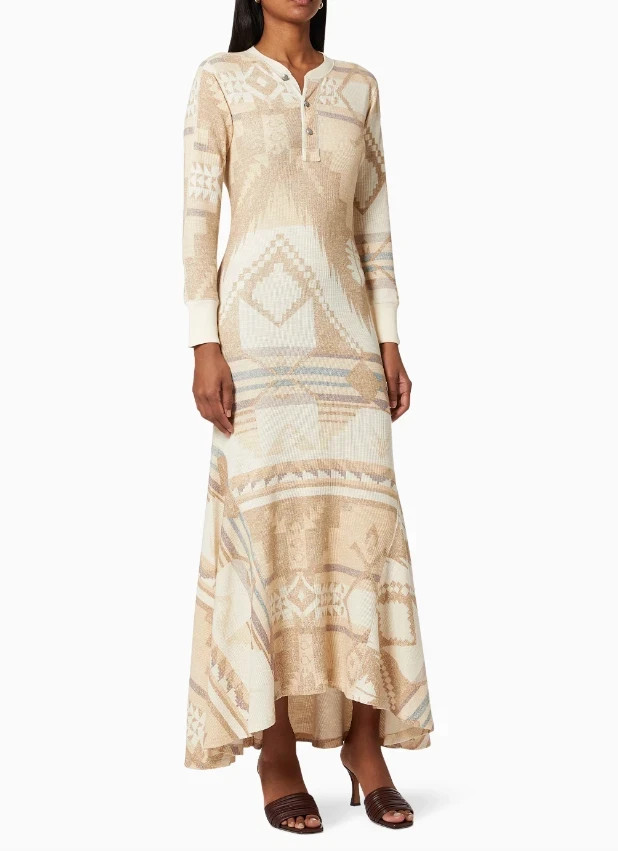 Polo Ralph Lauren Aztec Dress Navajo Southwestern Maxi Dress Size S