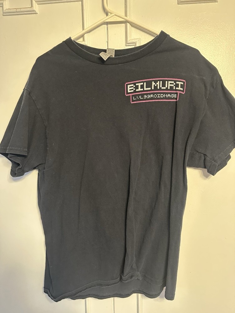 Bilmuri Men's Short Sleeve Crew Neck Cotton Black Graphic Print L T-Shirt