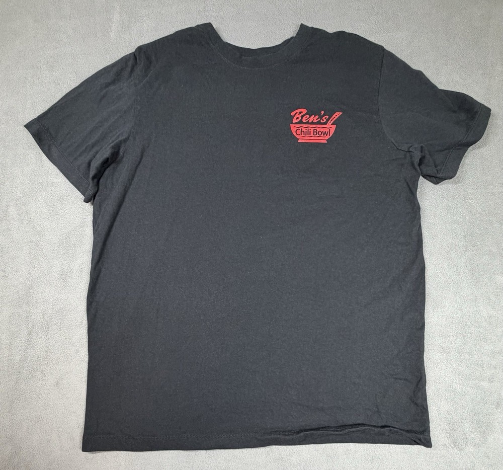 Jordan x Ben's Chili Bowl T-Shirt Mens Large Black Graphic Tee Cemented in Histo