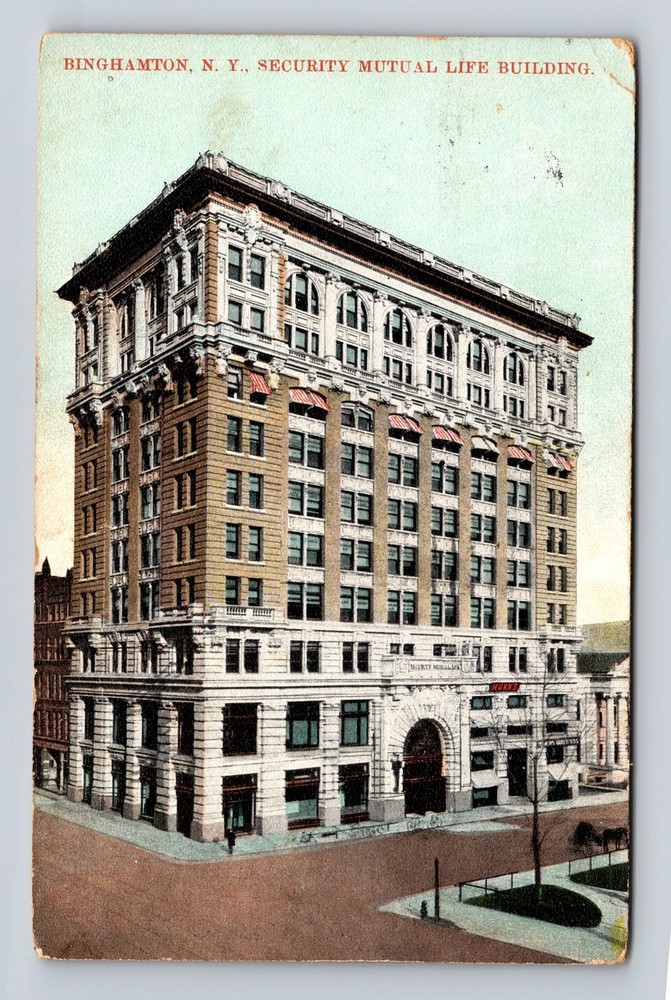 Binghamton NY-New York Security Mutual Life Building Vintage c1909 Postcard