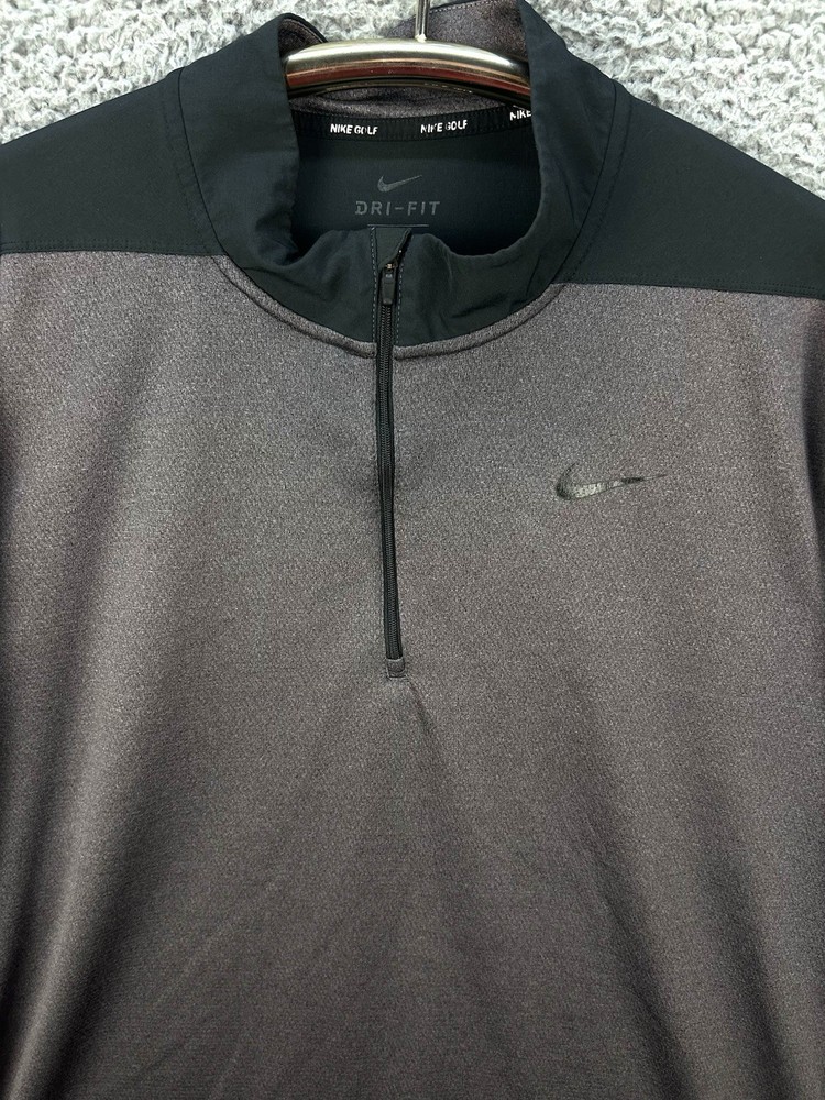 Nike Golf Dri-FIT Pullover Sweatshirt Mens XXL/2XL Gray 1/4 Zip L/S Athletic Top