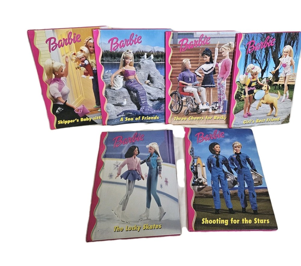 Barbie & Friends Book Club Book Series- Lot of 6, Pink 1990s Grolier Vintage