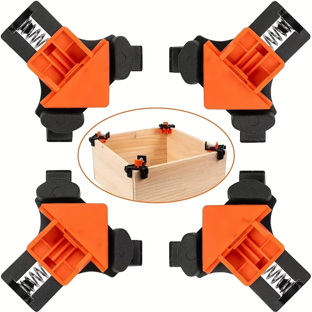 2Pcs 90 Degree Corner Clamps for Woodworking, Fast Adjustable Quick Spring Loade