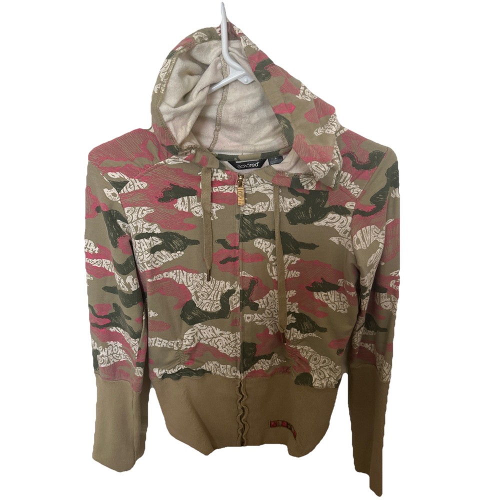 Y2K Ecko Red Full Zip Multicolored Long Sleeve Hoodie Women's Small