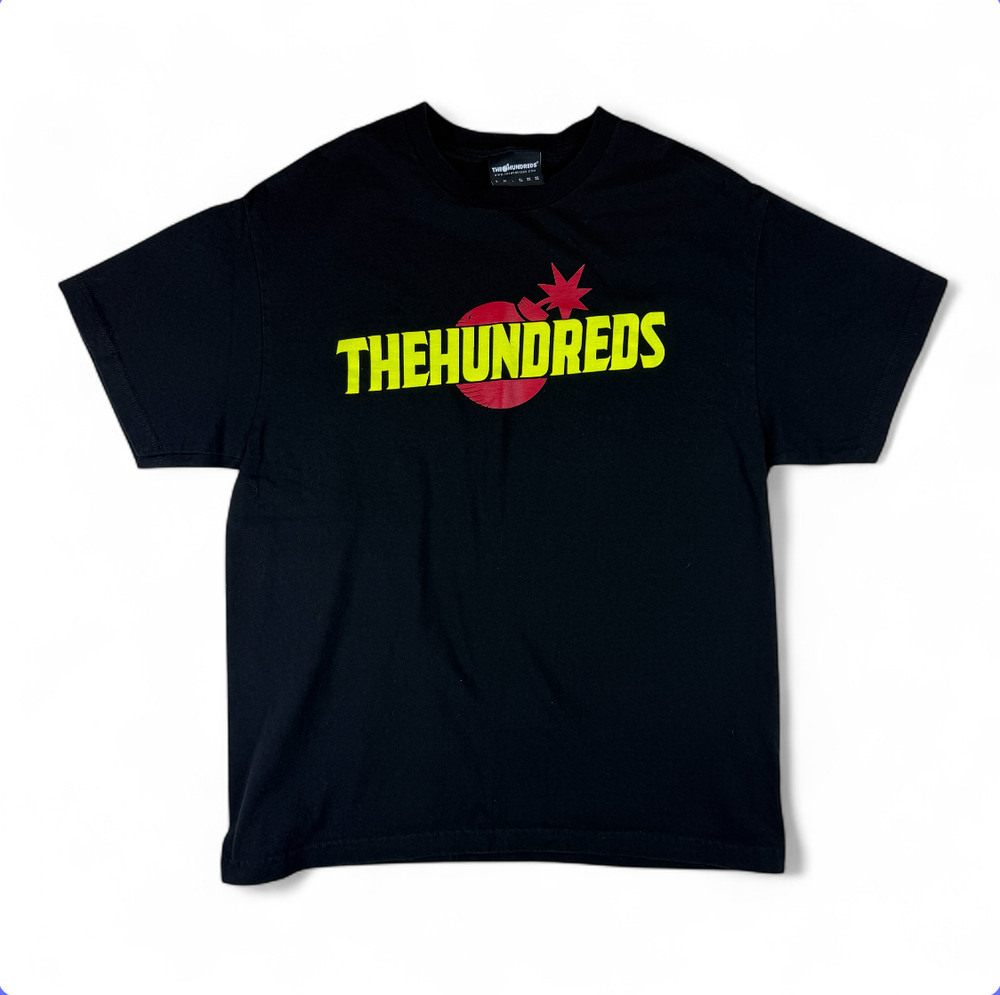 The Hundreds Logo T‑Shirt Black Cotton Streetwear Tee Size Large