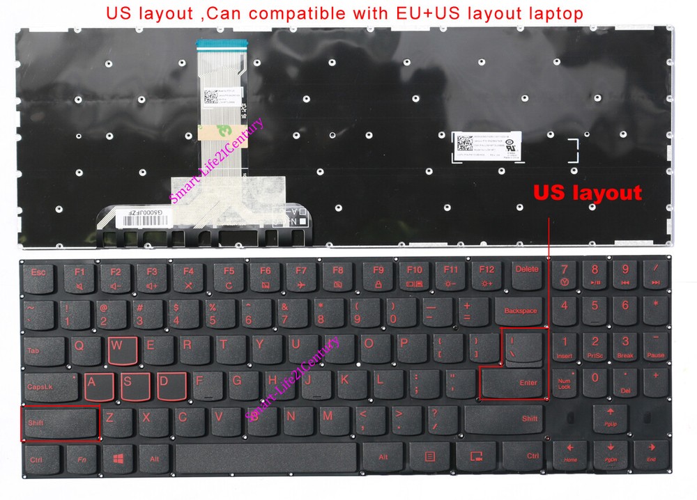 New For Lenovo Y520 Y520-15IKB Y520-15IKN Y720-15IKB R720 Keyboard US no-Backlit