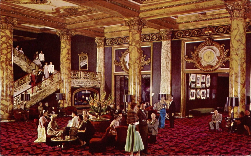 Fairmont Hotel and Tower lobby ~ atop Nob Hill ~ San Francisco California ~1950s