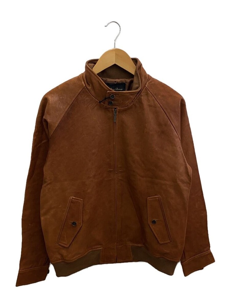Men's Genuine Leather Blouson Jacket Size 40 Brown CML 10FB-2069 173