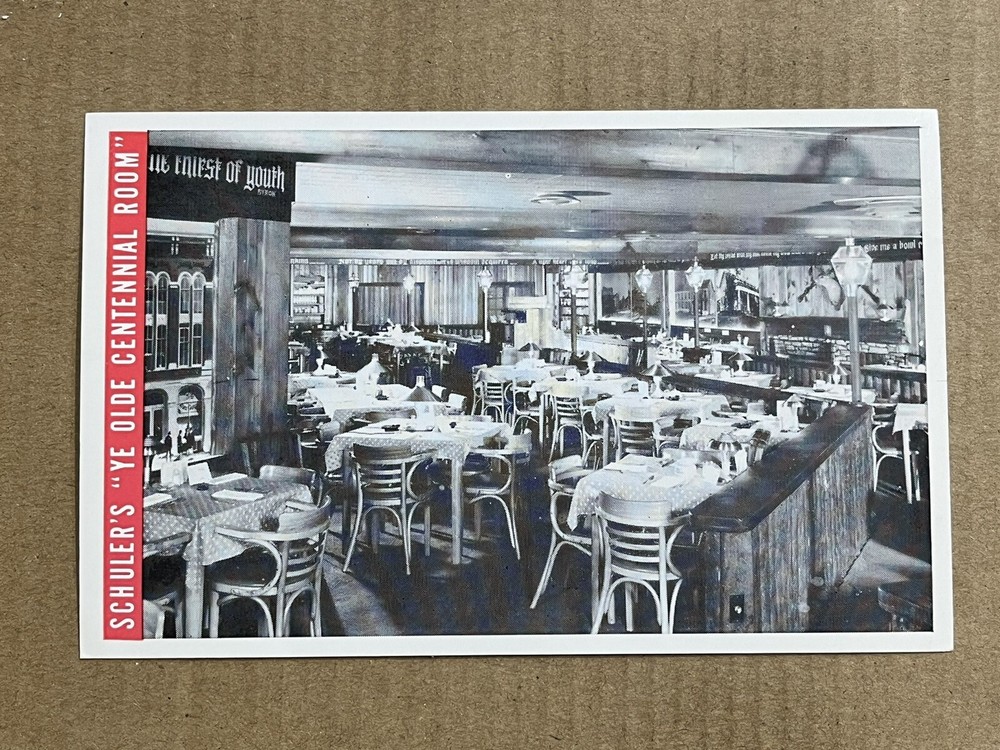 Postcard Marshall Michigan Schuler's Ye Olde Centennial Room Restaurant Vintage