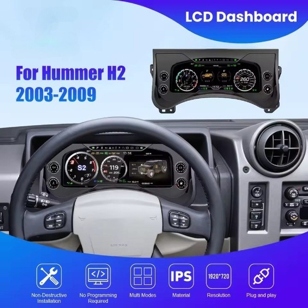 For Hummer H2 2003-2009 Digital Instrument Cluster Gauge Dashboard Speedometer